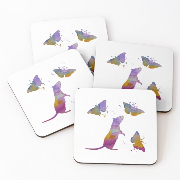 Item preview, Rat Art, Rats Butterfly Art, Rats And Butterflies designed and sold by BittenByErmines.