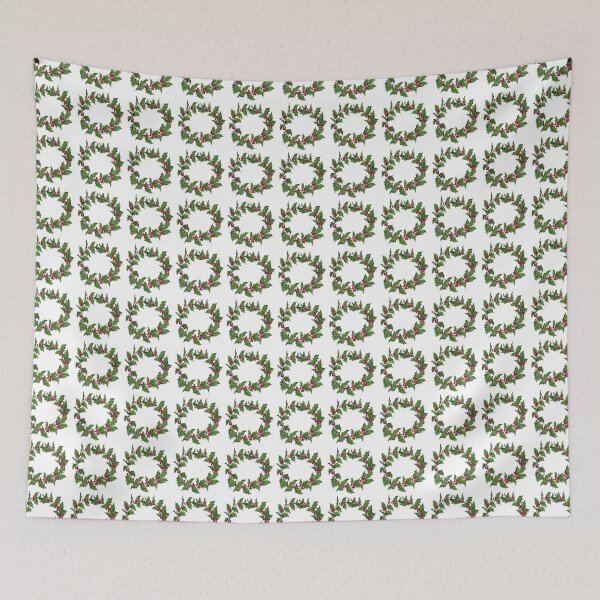 Item preview, Christmas Holly Wreath Repeat Circle Pattern designed and sold by taiche.