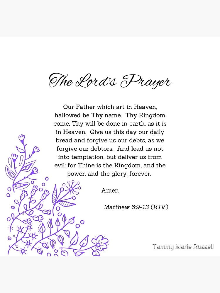 The Lords Prayer Bible Verse Christian Art Art Board Print for Sale by  Tammy Marie Russell