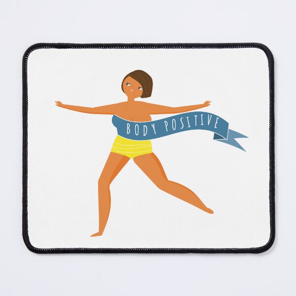Item preview, Female body positive concept illustration. Happy woman running with ribbon designed and sold by GennyBunny.