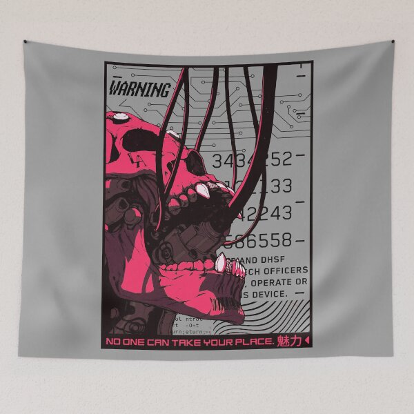 Item preview, Cyberpunk Skull Glitch Cyborg designed and sold by OWLvision33.