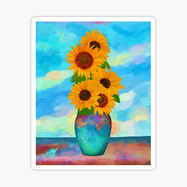 Sunflowers with Dancing Water (39) Sticker