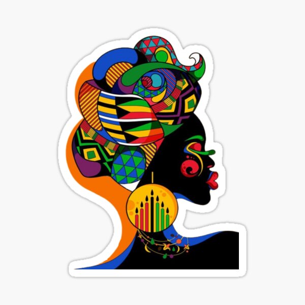 Colourful Beautiful Dark Skinned Female Sticker For Sale By Designwithrj Redbubble