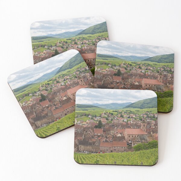 Item preview, Panoramic View of Riquewihr and Surrounding Vineyards designed and sold by Yair Karelic.