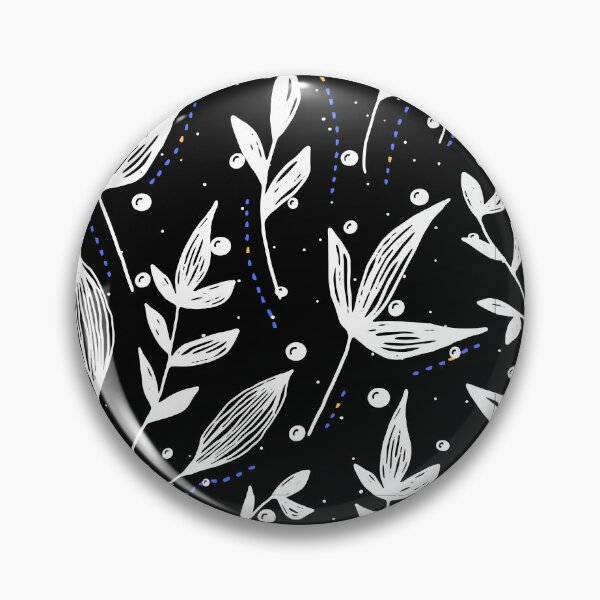 Aperçu de l'œuvre Motif de feuilles blanches fond noir créée et vendue par FabDesigns91.