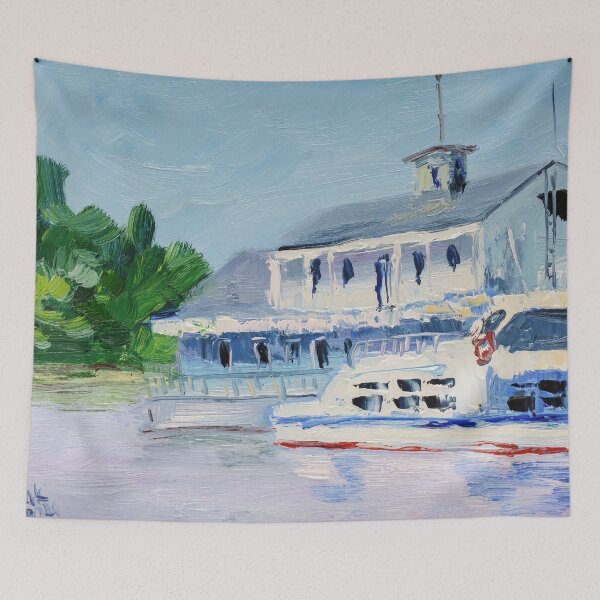 Item preview, Ship At The Pier Print designed and sold by NatalyMak.