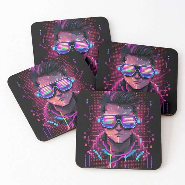 Item preview, Futuristic Cyberpunk Pixel Art Boy Vaporwave Neon Aesthetic  designed and sold by mintflavor.