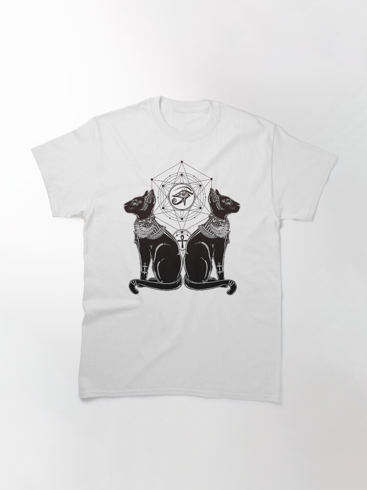 Alternate view of Egyptian Cats with Ankh and All-Seeing Eye of Horus Classic T-Shirt