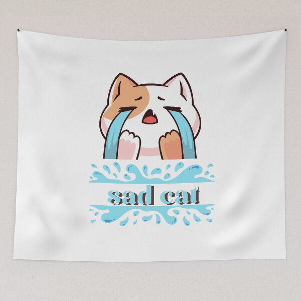 Item preview, sad cat in grunge t-shirt classic  designed and sold by chaousari98 ⭐️⭐️⭐️⭐️⭐️.