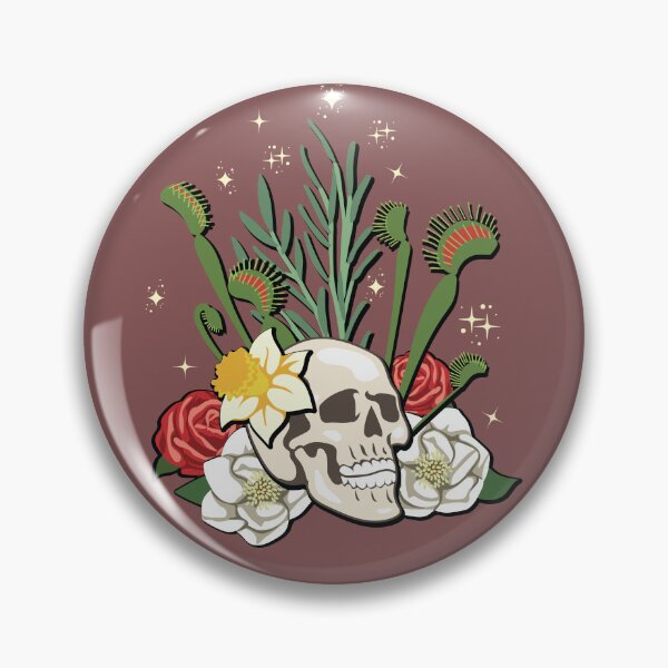 Item preview, Skull with Flowers (on red) | Anatomy Design | Witchy Skull designed and sold by Karli Mogen.