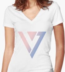 Camiseta entallada de cuello en V Seventeen - Logotipo