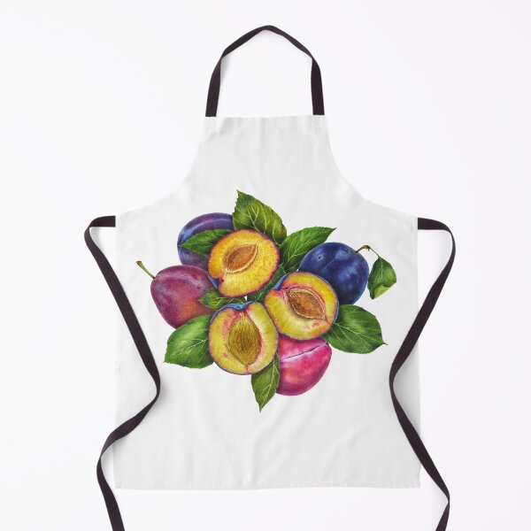 Item preview, Plums and leaves botanical realistic watercolor composition designed and sold by LiudaLobza.