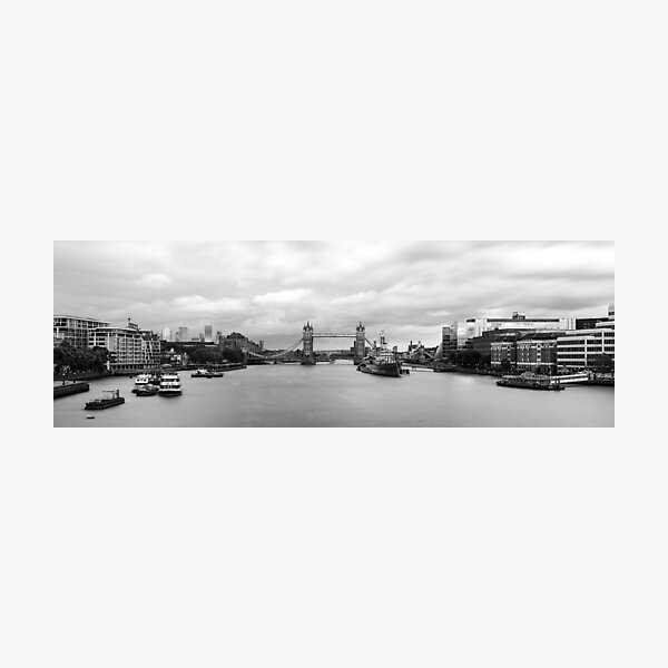Item preview, London Tower Bridge and the Thames River Black and white designed and sold by panoverse.