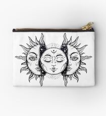 Vintage Solar Eclipse Sun and Moon Studio Pouch