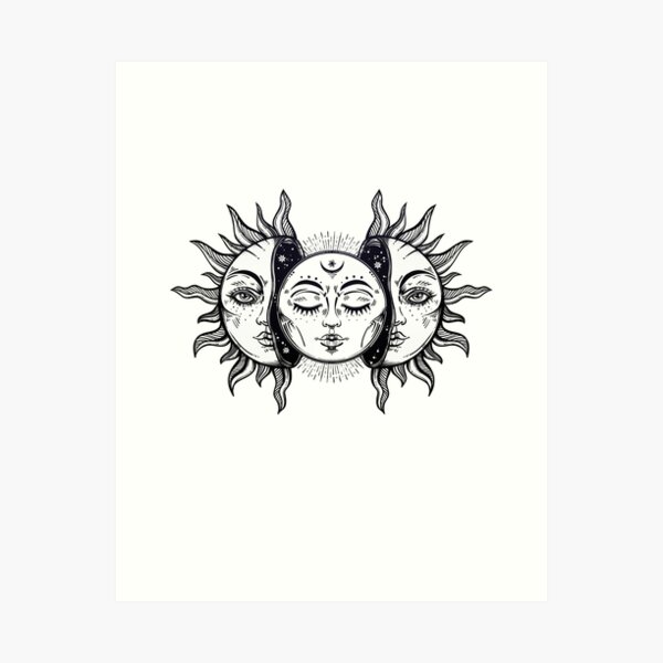 Item preview, Vintage Solar Eclipse Sun and Moon designed and sold by Magnetic Pajama.
