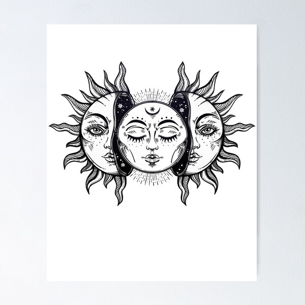 Item preview, Vintage Solar Eclipse Sun and Moon designed and sold by Magnetic Pajama.