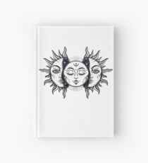 Vintage Sonnenfinsternis Sonne und Mond Notizbuch