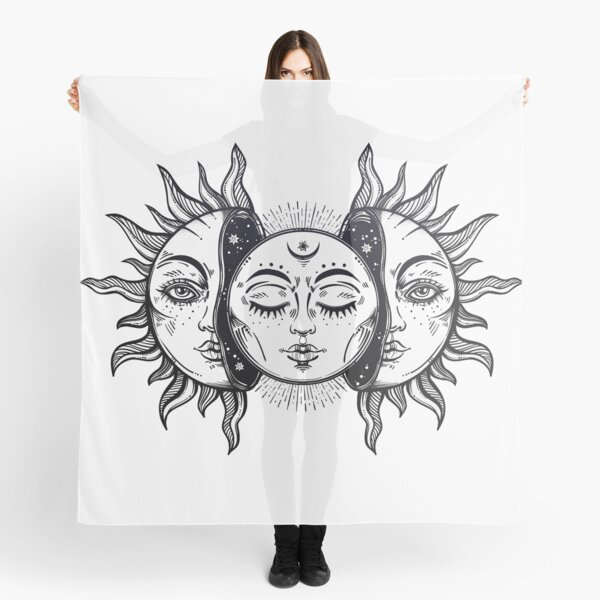 Vintage Eclipse Solar Sol y Luna Pañuelo