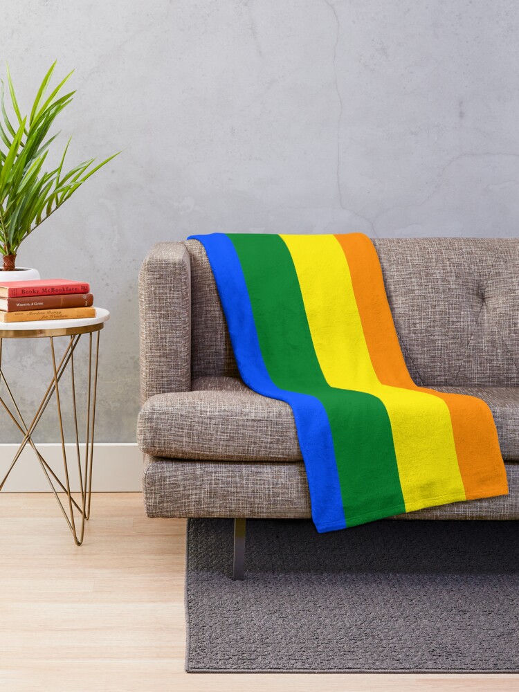 &ldquo;Gay Pride Rainbow Flag&rdquo; Throw Blanket by Public | Redbubble