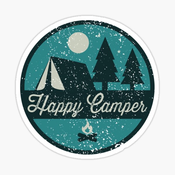 Happy Camper Tent  Dust City Wood Stickers