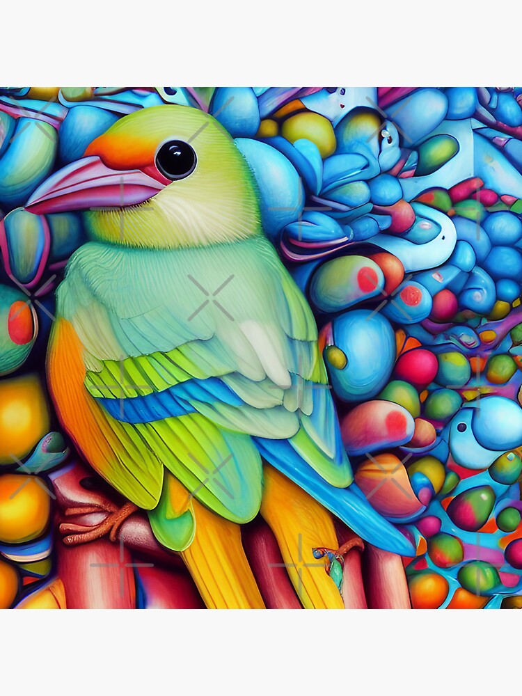 Thumbnail 3 of 3, Sticker, Stillness Gifts Beautiful Bird designed and sold by stillnessgifts.