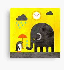 Elephant and Penguin Canvas Print