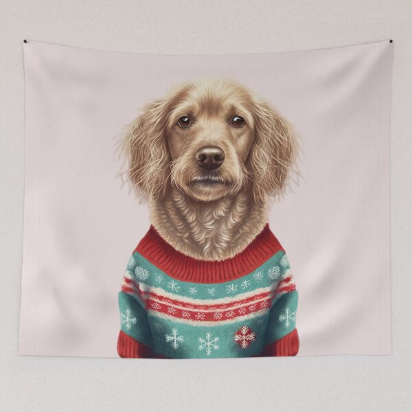 Item preview, LABRADOR DOG WEARING AN UGLY CHRISTMAS JUMPER Midjourney AI Artwork designed and sold by davidjulie.
