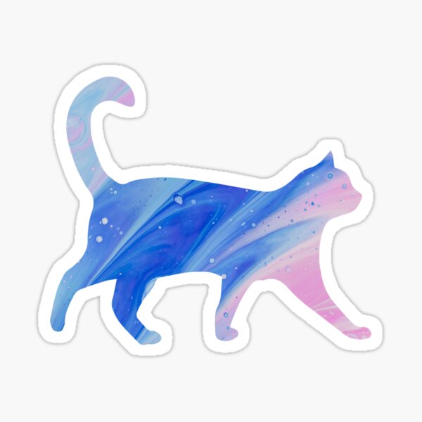 Cute Cat Silhouette Dark Colorful Black Sticker For Sale By Lindauk Redbubble 2864