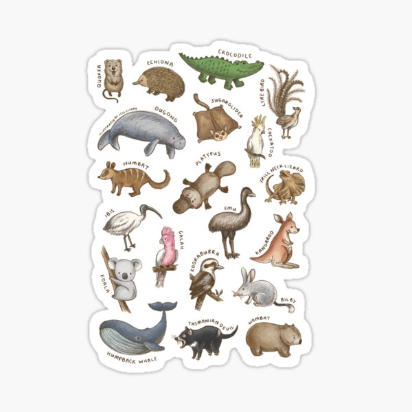 Item preview, Types of Australian Animals designed and sold by Those Pencil Shavings.
