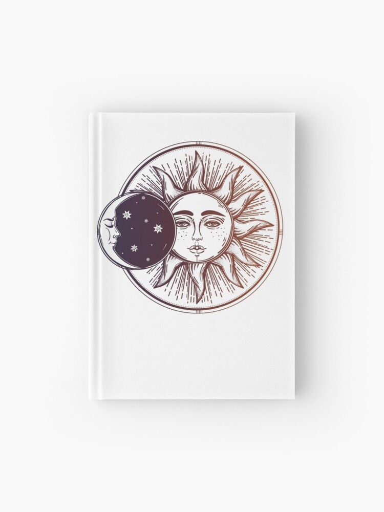 Thumbnail 1 of 3, Journal, Vintage Solar Eclipse: Sun, Moon and Stars designed and sold by MagneticMama.