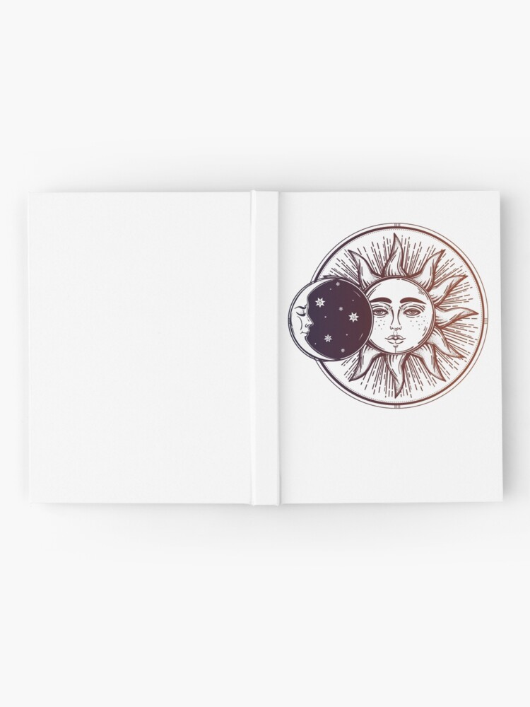 Thumbnail 2 of 3, Journal, Vintage Solar Eclipse: Sun, Moon and Stars designed and sold by MagneticMama.
