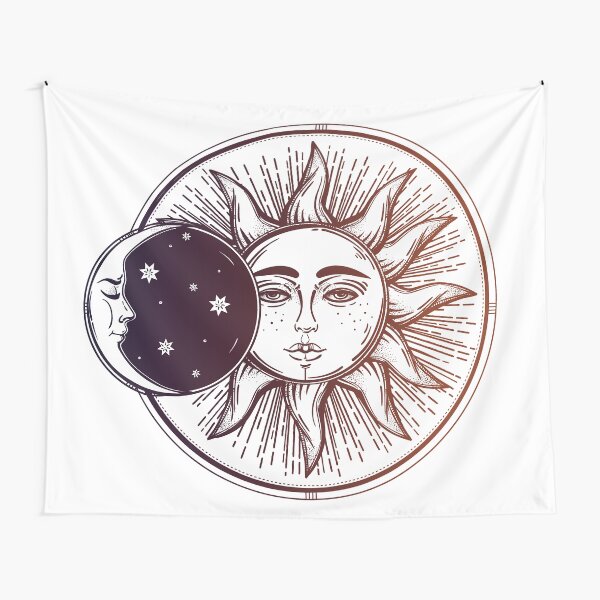 Item preview, Vintage Solar Eclipse: Sun, Moon and Stars designed and sold by Magnetic Pajama.