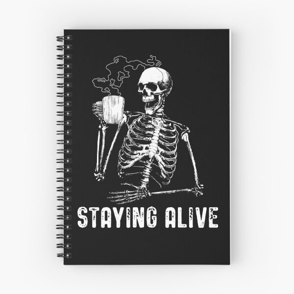 Item preview, Staying Alive Halloween Costume Skeleton Drinking Coffee Gear designed and sold by DynamicDesign.
