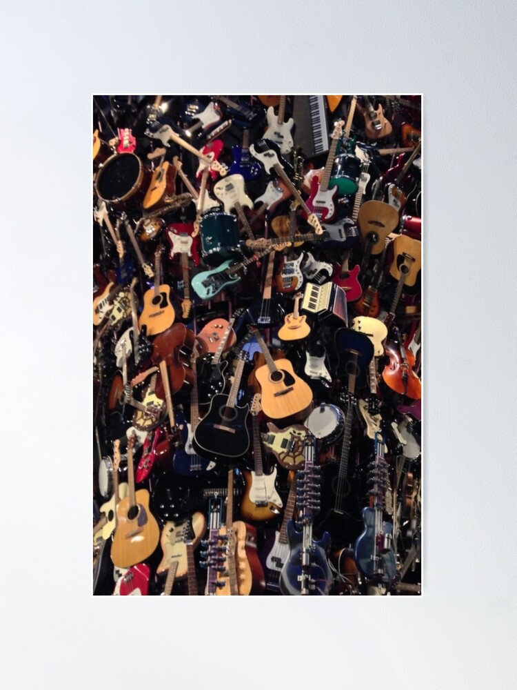 Stack pile collage of various musical instruments in shopping cart