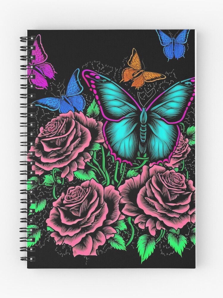 Thumbnail 1 of 3, Journal, Butterflies on Roses designed and sold by GummywormDesign.