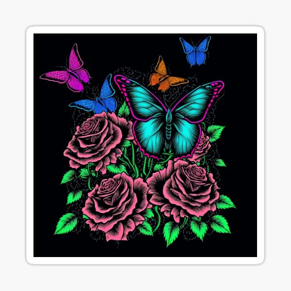 Item preview, Butterflies on Roses designed and sold by GummywormDesign.