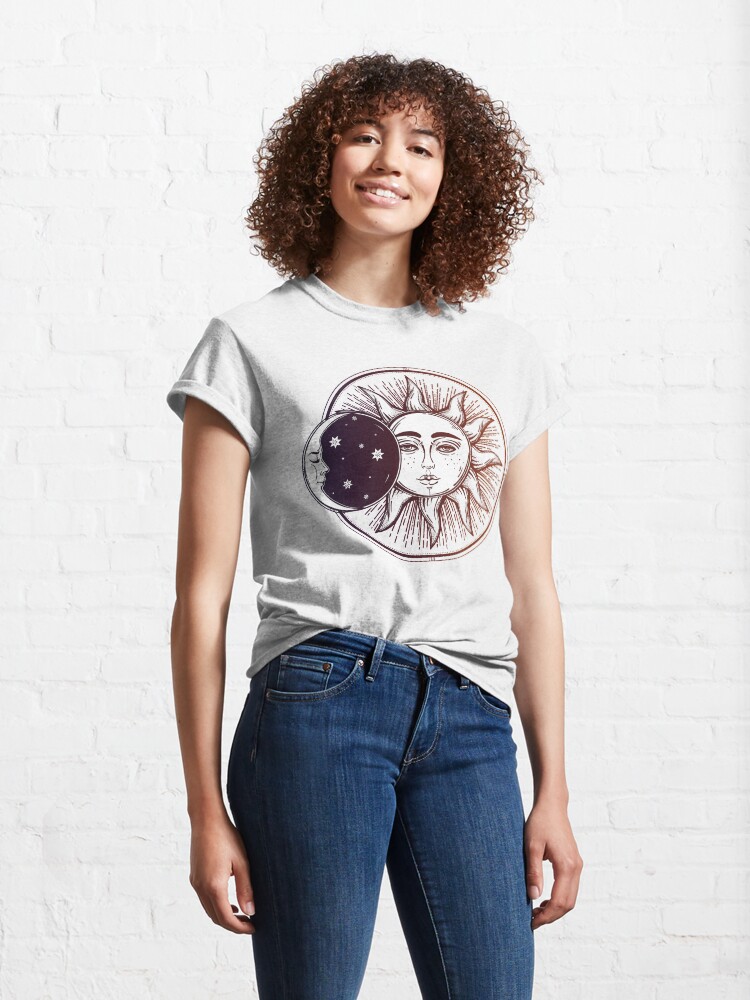 Alternate view of Vintage Solar Eclipse: Sun, Moon and Stars Classic T-Shirt