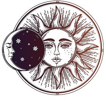 Artwork thumbnail, Vintage Solar Eclipse: Sun, Moon and Stars by Magnetic Pajama