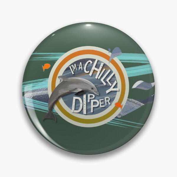 Item preview, I’m a Chilly Dipper - Bottlenose dolphin for wild open water swimming swimmers. Caroline Laursen Original designed and sold by Caroline Laursen.