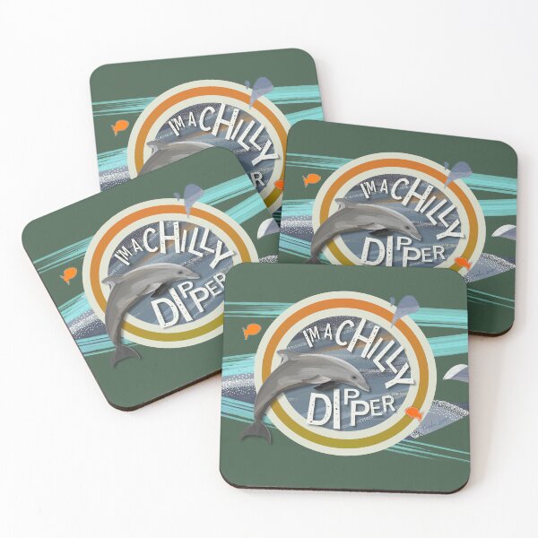 Item preview, I’m a Chilly Dipper - Bottlenose dolphin for wild open water swimming swimmers. Caroline Laursen Original designed and sold by Caroline Laursen.