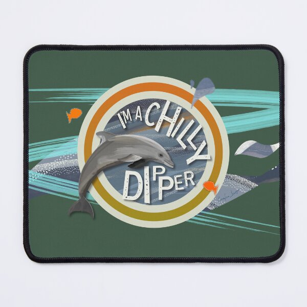 Item preview, I’m a Chilly Dipper - Bottlenose dolphin for wild open water swimming swimmers. Caroline Laursen Original designed and sold by Caroline Laursen.