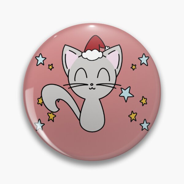 Artikelvorschau, Süße Weihnachtskatze mit Sternen entworfen und verkauft von CheesyPetDesign.