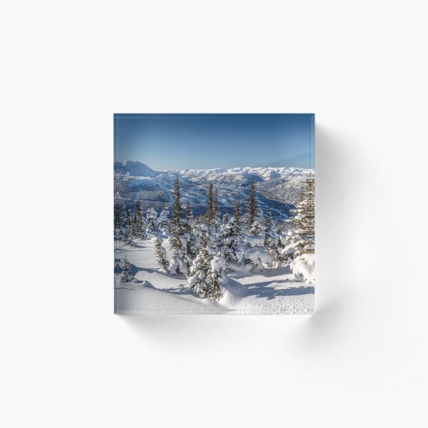 Snowy Whistler Mountain Acrylic Block
