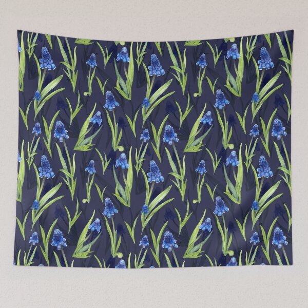 Item preview, Muscari flowers watercolor illustration designed and sold by LiudaLobza.