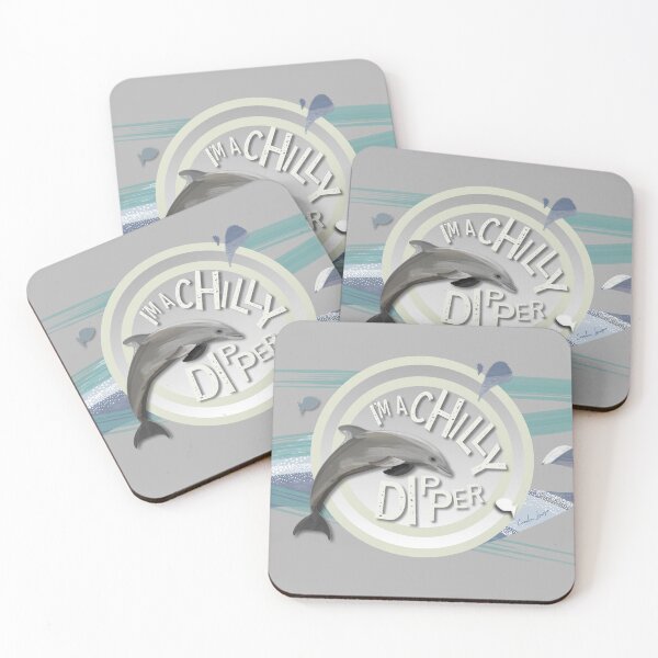 Item preview, I’m a Chilly Dipper - Bottlenose dolphin for wild open water swimming swimmers. Caroline Laursen Original designed and sold by Caroline Laursen.