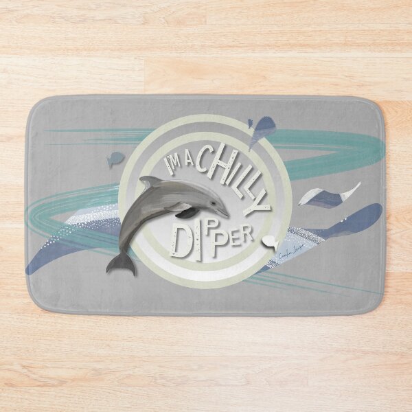 Item preview, I’m a Chilly Dipper - Bottlenose dolphin for wild open water swimming swimmers. Caroline Laursen Original designed and sold by Caroline Laursen.