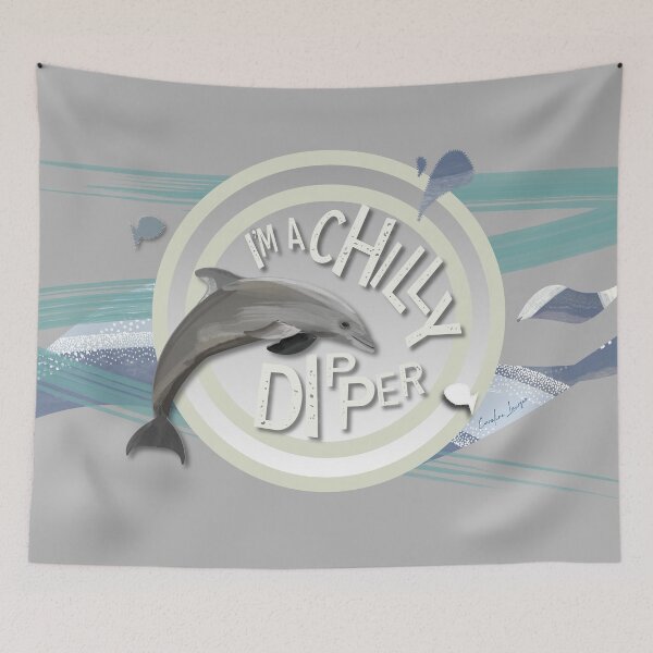 Item preview, I’m a Chilly Dipper - Bottlenose dolphin for wild open water swimming swimmers. Caroline Laursen Original designed and sold by Caroline Laursen.