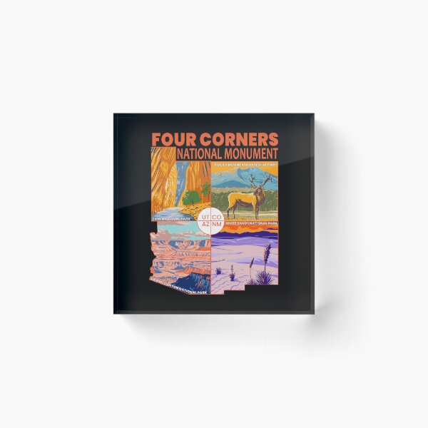 Item preview, Four Corners National Monument with National Parks Orange designed and sold by KrisSidDesigns.