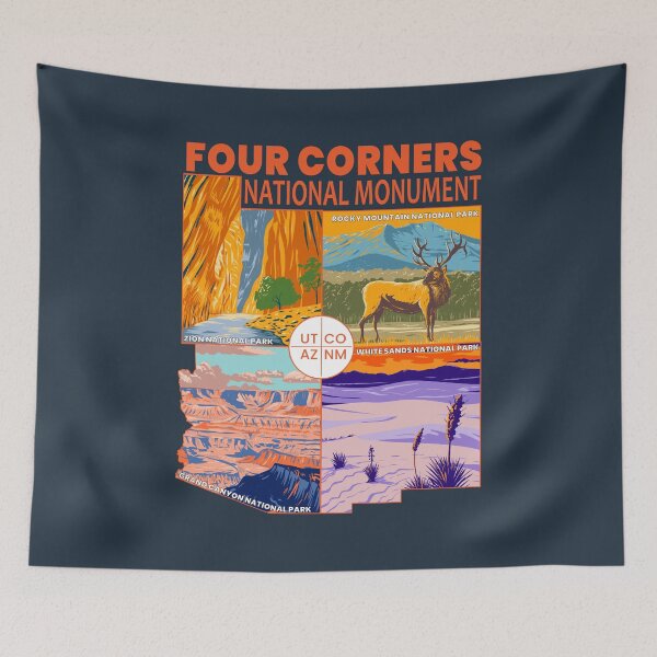 Item preview, Four Corners National Monument with National Parks Orange designed and sold by KrisSidDesigns.