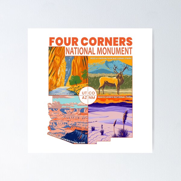 Item preview, Four Corners National Monument with National Parks Orange designed and sold by KrisSidDesigns.